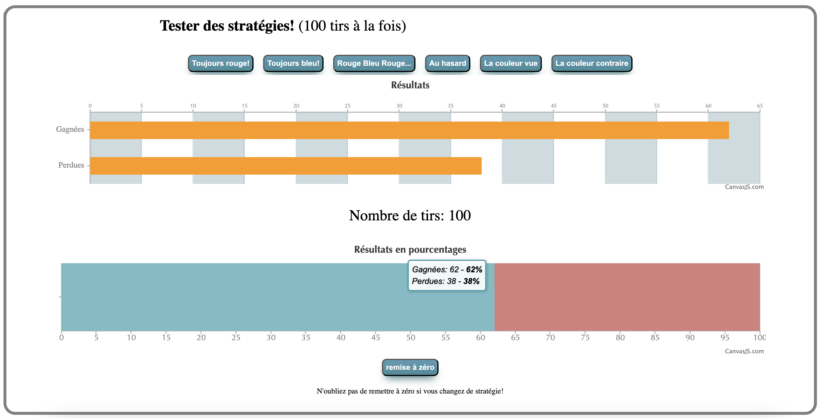 Simulateur 100 essais