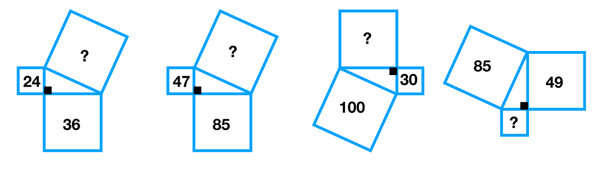 Figure 4 – Exercices de Type 1 sur les aires des carrés
