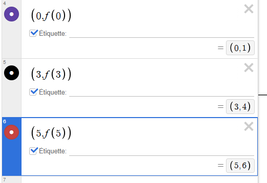Points dans Desmos