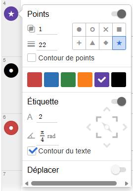 Point en forme d'étoile dans Desmos